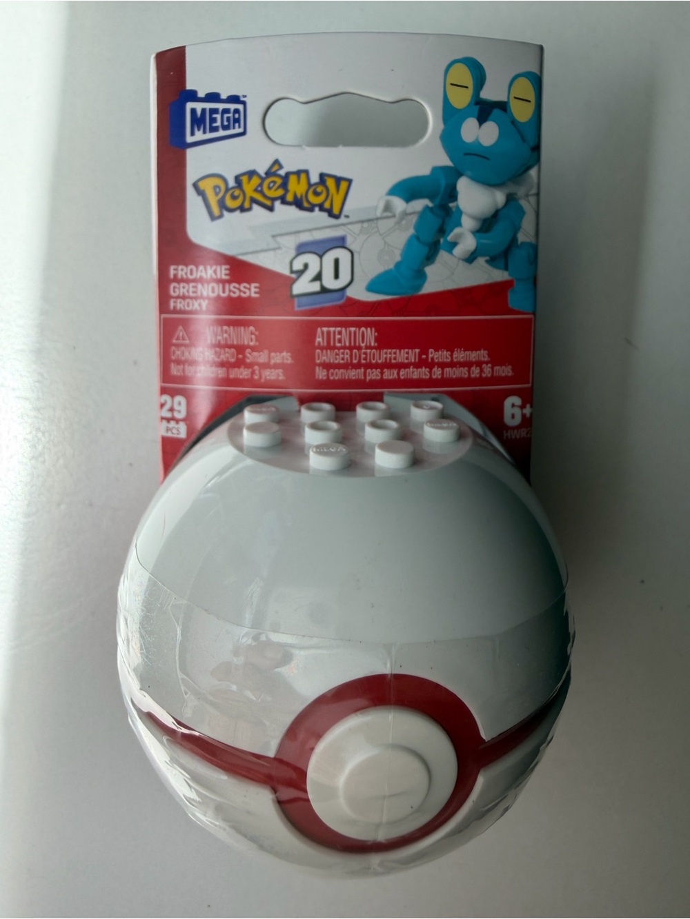 Mega Pokémon Froakie Series 20 Building Set - White & Red Poké Ball Case